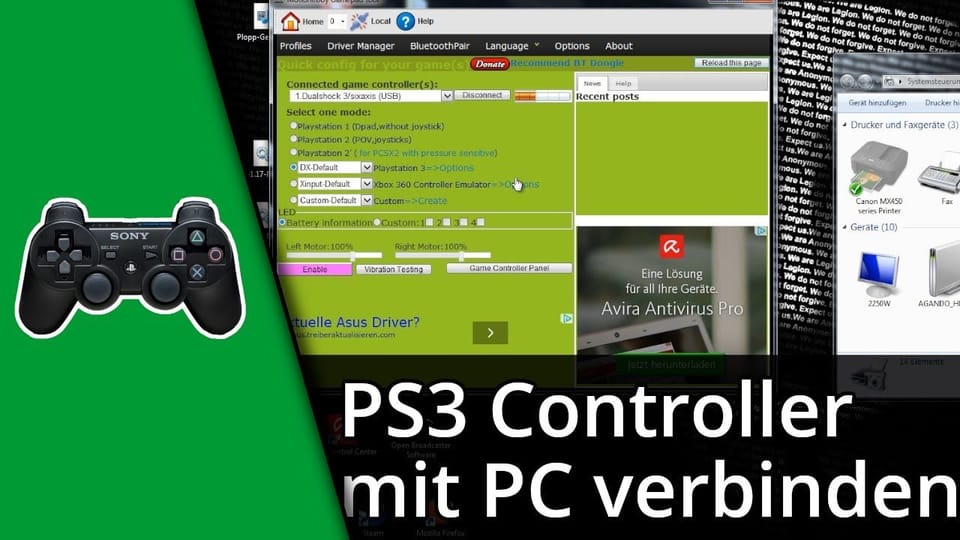 PS3 Controller mit PC verbinden | Tutorial: Vorschaubild zum YouTube-Tutorial von TechnikShavo