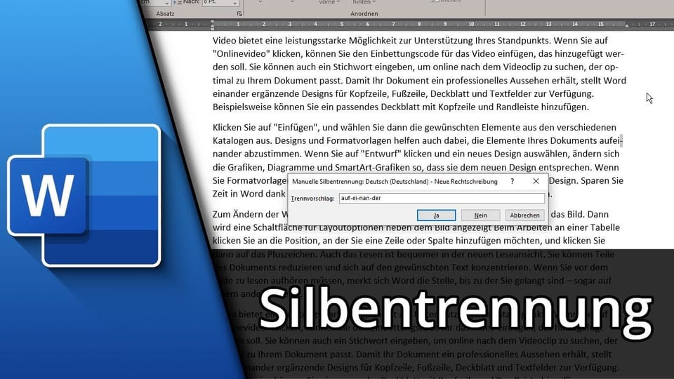 Silbentrennung in Word (ein-/ausschalten & Einstellungen) | Tutorial: Vorschaubild zum YouTube-Tutorial von TechnikShavo