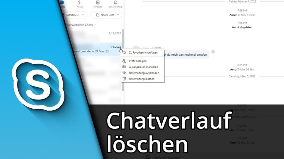 Skype Chatverlauf löschen | Tutorial: Vorschaubild zum YouTube-Tutorial von TechnikShavo