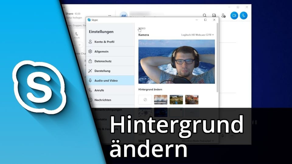 Skype Hintergrund ändern (Bild & Video) | Tutorial: Vorschaubild zum YouTube-Tutorial von TechnikShavo