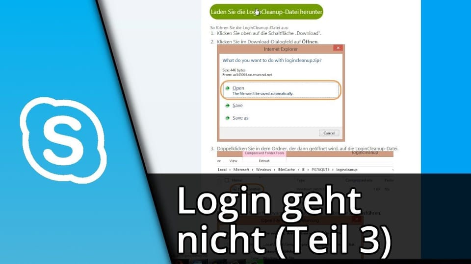 Skype Login geht nicht / Blue Screen | Tutorial: Vorschaubild zum YouTube-Tutorial von TechnikShavo