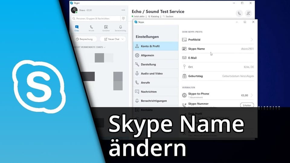 Skype Name ändern | Tutorial: Vorschaubild zum YouTube-Tutorial von TechnikShavo