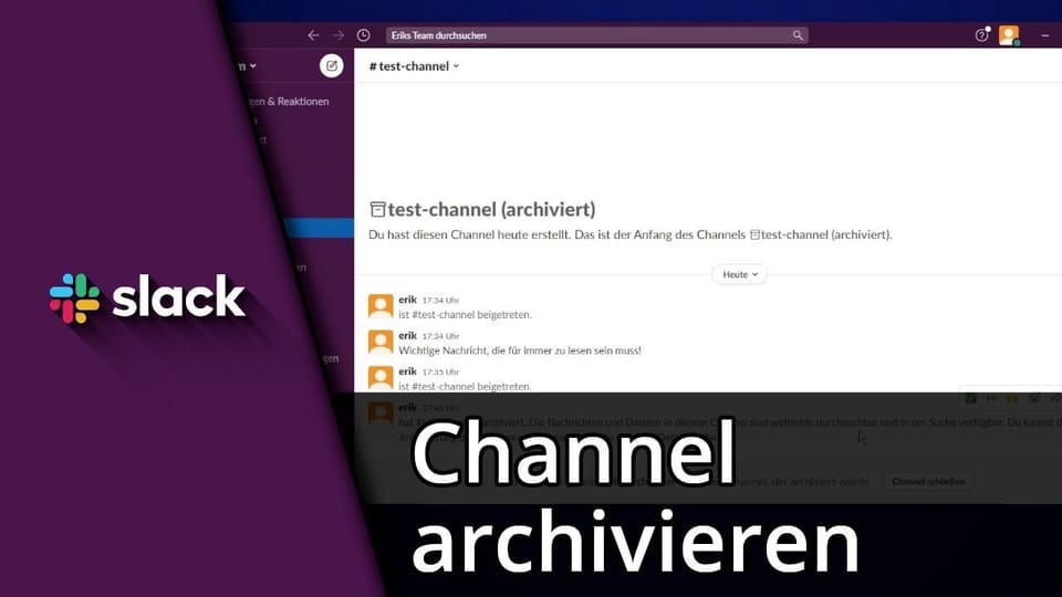 Slack-Channel archivieren & wiederfinden | Tutorial: Vorschaubild zum YouTube-Tutorial von TechnikShavo