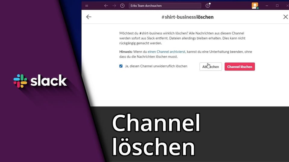 Slack Channel löschen | Tutorial: Vorschaubild zum YouTube-Tutorial von TechnikShavo