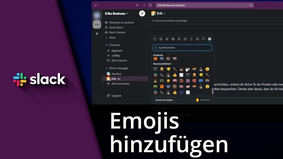 Slack Emoji erstellen / löschen | Tutorial: Vorschaubild zum YouTube-Tutorial von TechnikShavo