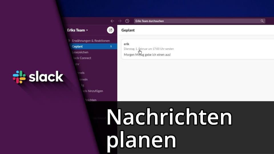 Slack Nachricht später senden / Slack Schedule Message | Tutorial: Vorschaubild zum YouTube-Tutorial von TechnikShavo