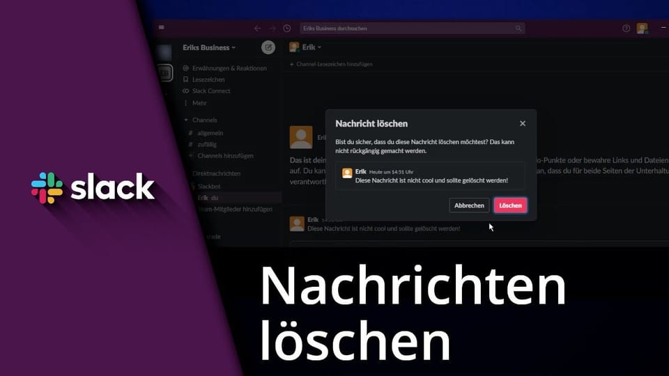 Slack Nachrichten löschen | Tutorial: Vorschaubild zum YouTube-Tutorial von TechnikShavo