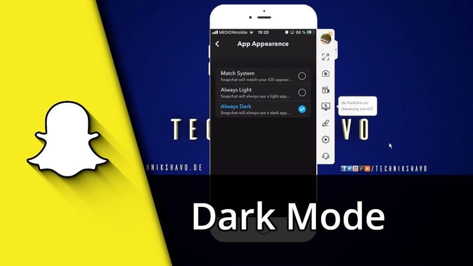 Snapchat Dark Mode einschalten | Tutorial: Vorschaubild zum YouTube-Tutorial von TechnikShavo