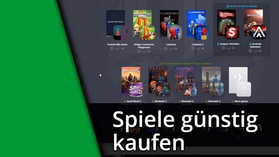 Spiele günstig kaufen mit dem Humble Bundle | Tutorial: Vorschaubild zum YouTube-Tutorial von TechnikShavo