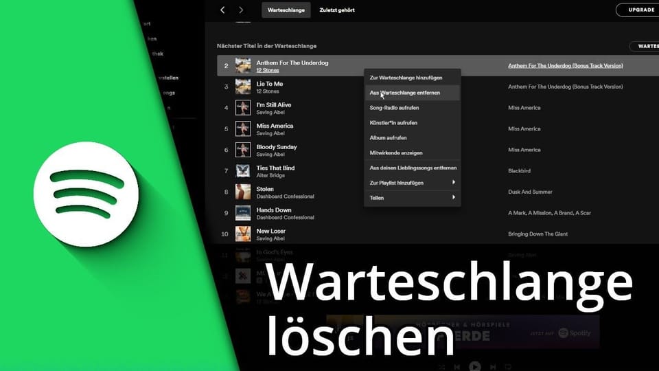 Spotify Warteschlange löschen / Warteschlange anzeigen | Tutorial: Vorschaubild zum YouTube-Tutorial von TechnikShavo