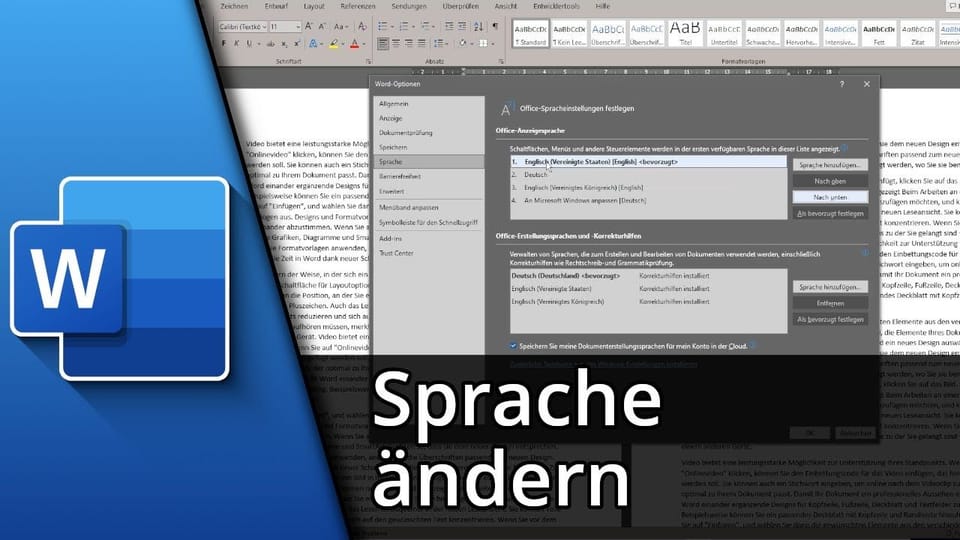 Sprache in Word ändern: Vorschaubild zum YouTube-Tutorial von TechnikShavo