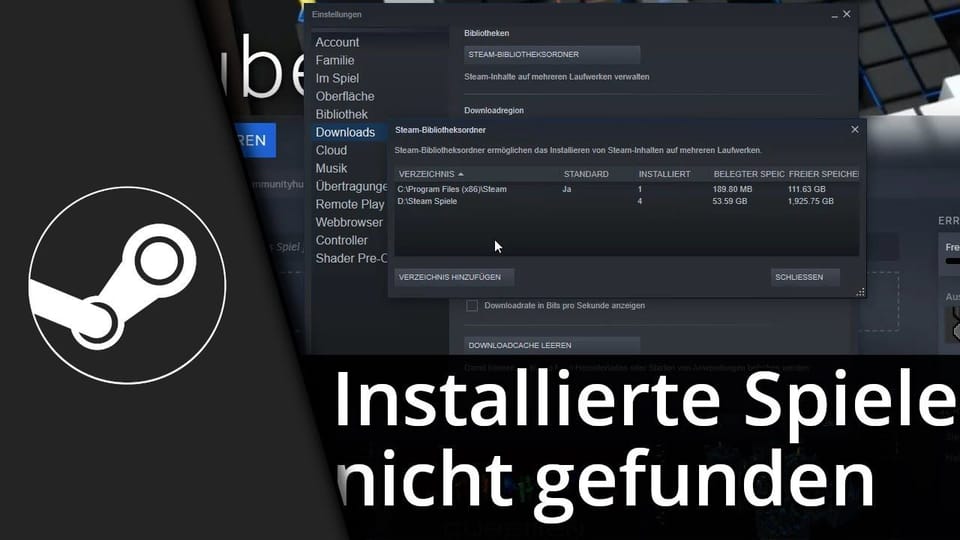 Steam erkennt installierte Spiele nicht mehr / Steam Laufwerk wechseln | Tutorial: Vorschaubild zum YouTube-Tutorial von TechnikShavo