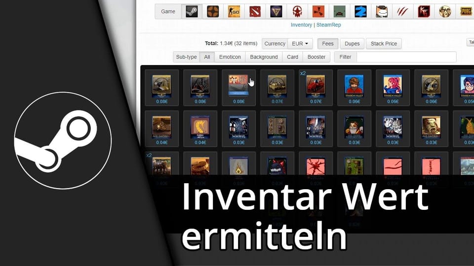 Steam Inventar Wert berechnen / Steam Inventory Value | Tutorial: Vorschaubild zum YouTube-Tutorial von TechnikShavo