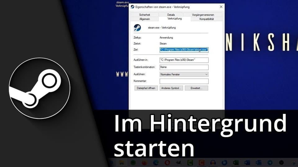 Steam minimiert starten: Vorschaubild zum YouTube-Tutorial von TechnikShavo