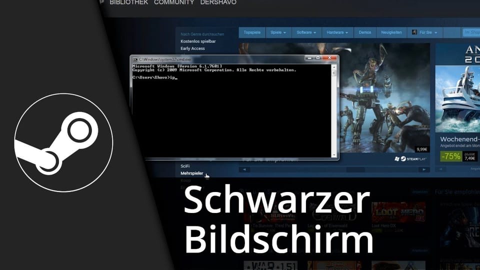 Steam Schwarzer Bildschirm / lädt nicht | Tutorial: Vorschaubild zum YouTube-Tutorial von TechnikShavo