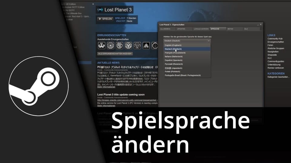 Steam Spielsprache ändern | Tutorial: Vorschaubild zum YouTube-Tutorial von TechnikShavo
