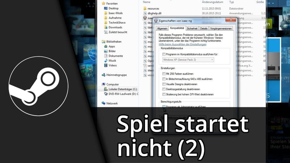 Steam Spiel startet nicht / funktioniert nicht mehr (2) | Tutorial: Vorschaubild zum YouTube-Tutorial von TechnikShavo