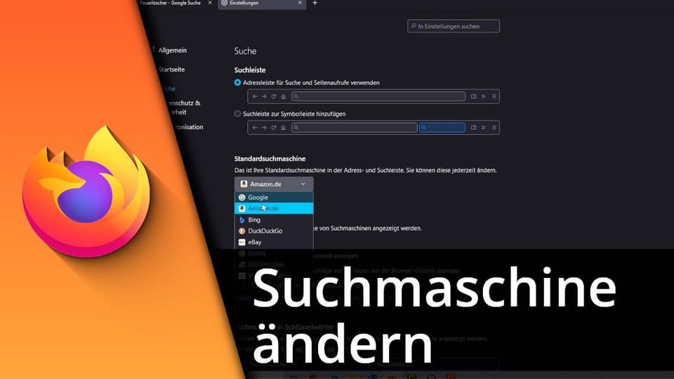 Suchmaschine ändern in Firefox / Suchmaschine hinzufügen | Tutorial: Vorschaubild zum YouTube-Tutorial von TechnikShavo