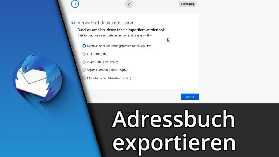 Thunderbird Adressbuch exportieren / importieren: Vorschaubild zum YouTube-Tutorial von TechnikShavo