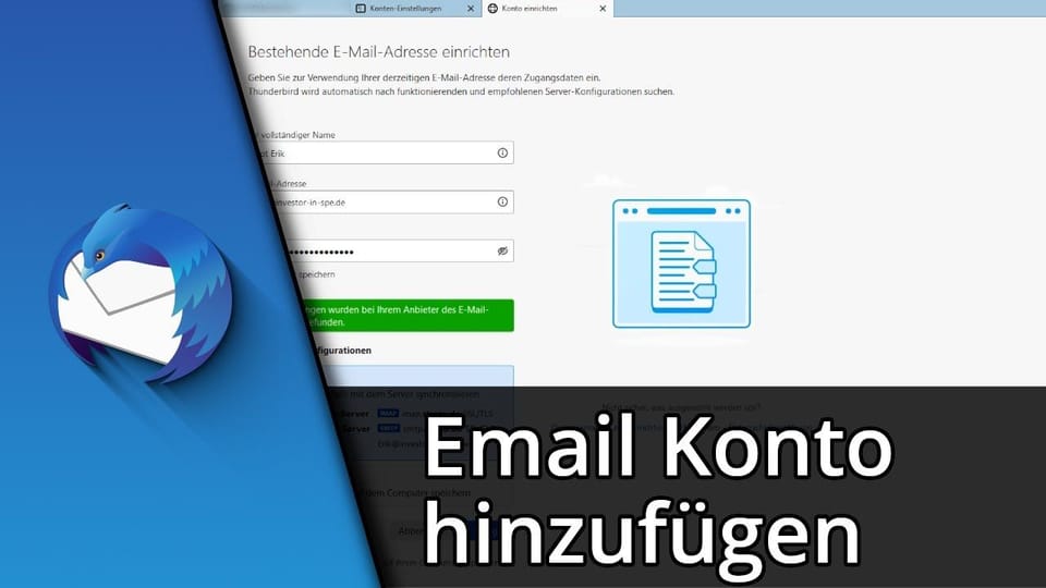 Thunderbird Email hinzufügen | Tutorial: Vorschaubild zum YouTube-Tutorial von TechnikShavo