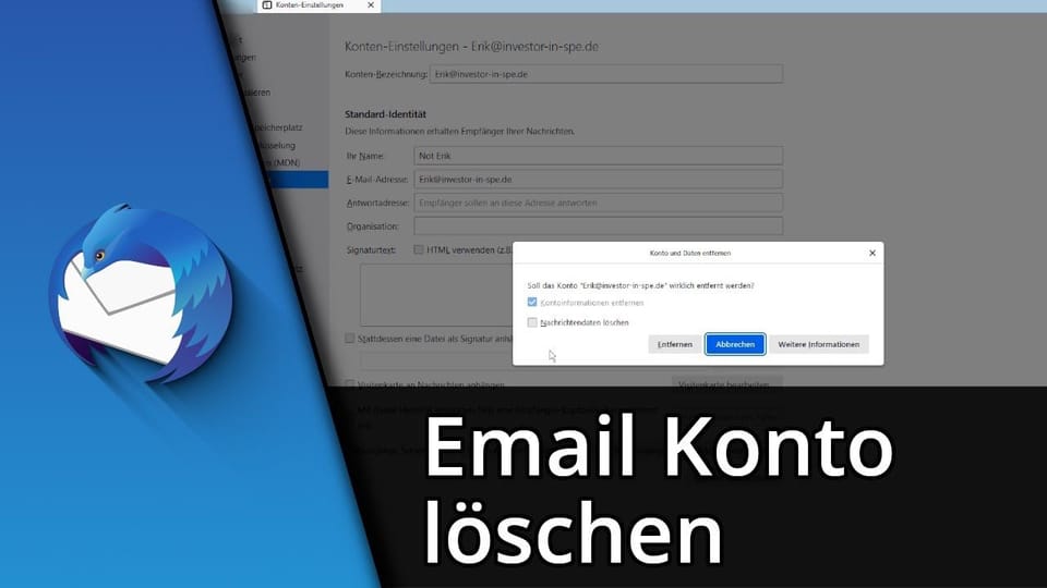 Thunderbird Konto löschen | Tutorial: Vorschaubild zum YouTube-Tutorial von TechnikShavo