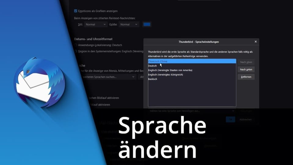 Thunderbird Sprache ändern | Tutorial: Vorschaubild zum YouTube-Tutorial von TechnikShavo