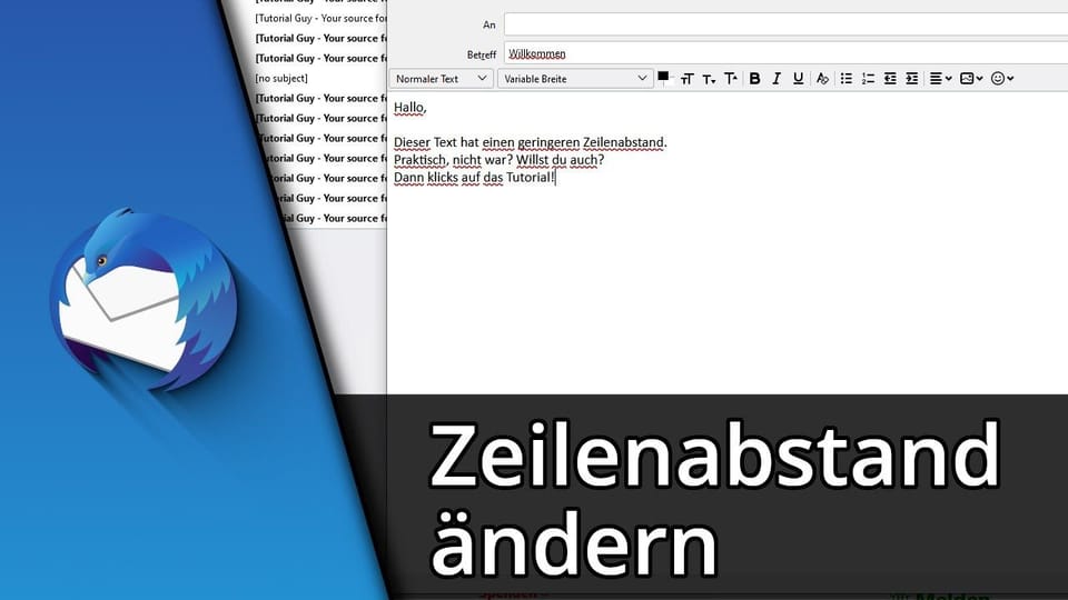 Thunderbird Zeilenabstand ändern | Tutorial: Vorschaubild zum YouTube-Tutorial von TechnikShavo