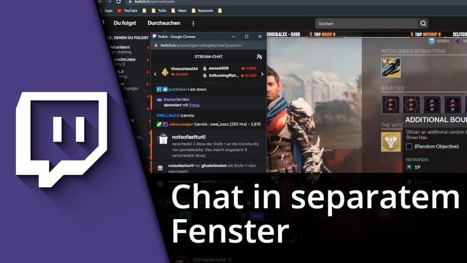 Twitch Chat Popout / Twitch Chat im eigenen Fenster | Tutorial: Vorschaubild zum YouTube-Tutorial von TechnikShavo