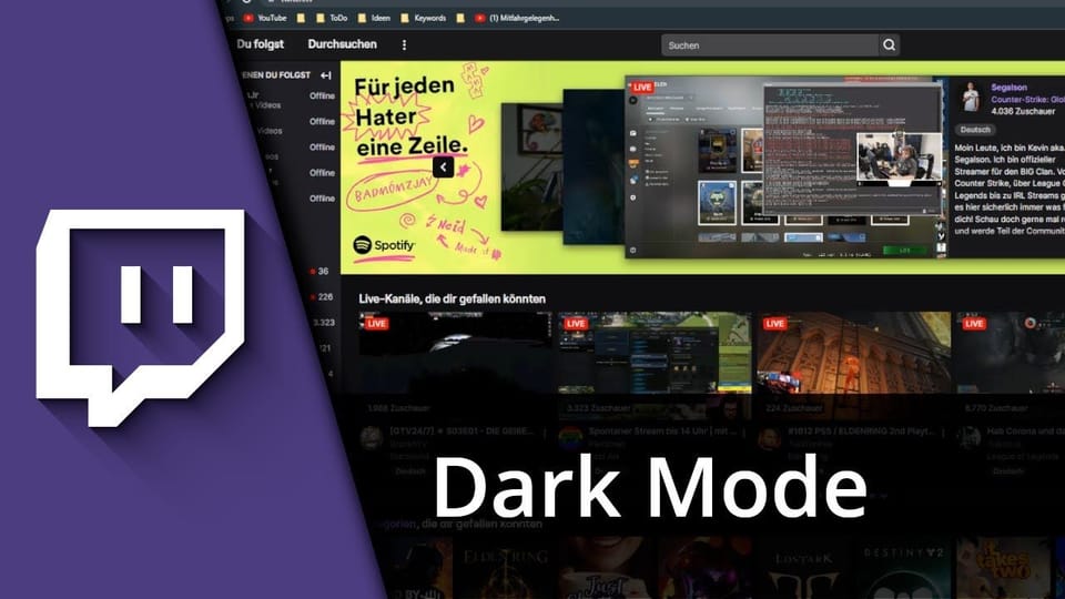 Twitch Dark Mode aktivieren | Tutorial: Vorschaubild zum YouTube-Tutorial von TechnikShavo
