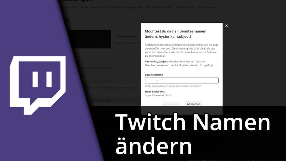 Twitch Namen ändern + wichtige Tipps! | Tutorial: Vorschaubild zum YouTube-Tutorial von TechnikShavo