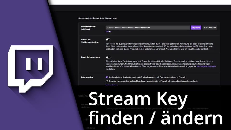Twitch Stream Key finden / ändern | Tutorial: Vorschaubild zum YouTube-Tutorial von TechnikShavo