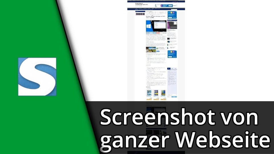 Website Screenshot / Screenshot von ganzer Website | Tutorial: Vorschaubild zum YouTube-Tutorial von TechnikShavo