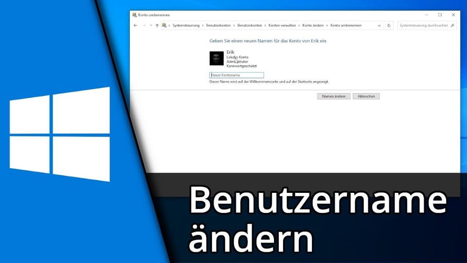 Windows 10 Benutzername ändern | Tutorial: Vorschaubild zum YouTube-Tutorial von TechnikShavo