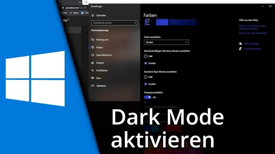 Windows 10 Dark Mode aktivieren | Tutorial: Vorschaubild zum YouTube-Tutorial von TechnikShavo