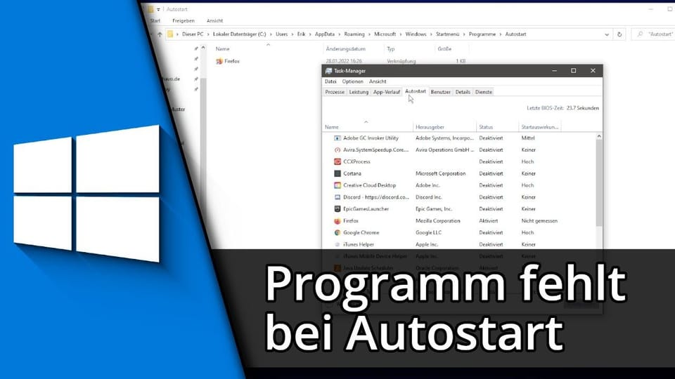 Windows 10 Programm zu Autostart hinzufügen / Programm fehlt (Lösung) | Tutorial: Vorschaubild zum YouTube-Tutorial von TechnikShavo