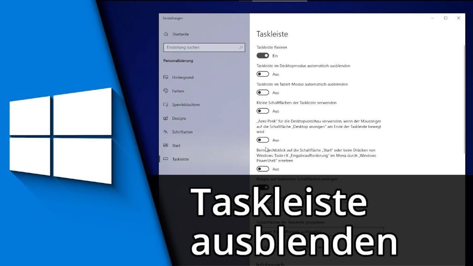 Windows 10 Taskleiste ausblenden & mehr | Tutorial: Vorschaubild zum YouTube-Tutorial von TechnikShavo