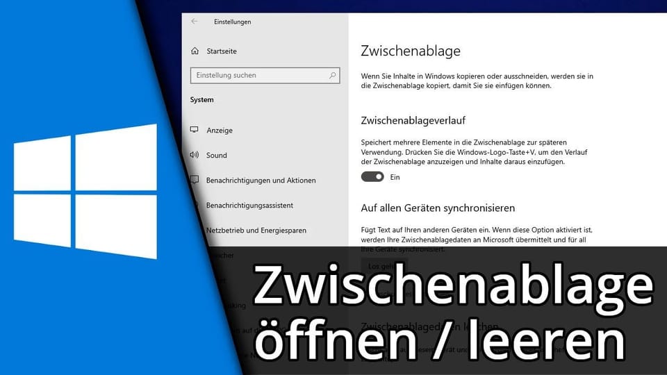 Windows 10 Zwischenablage öffnen, leeren und mit Verlauf arbeiten | Tutorial: Vorschaubild zum YouTube-Tutorial von TechnikShavo