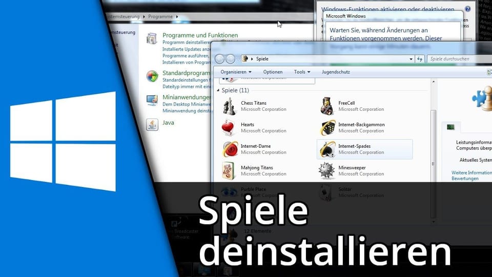 Windows 7 Spiele deinstallieren | Tutorial: Vorschaubild zum YouTube-Tutorial von TechnikShavo