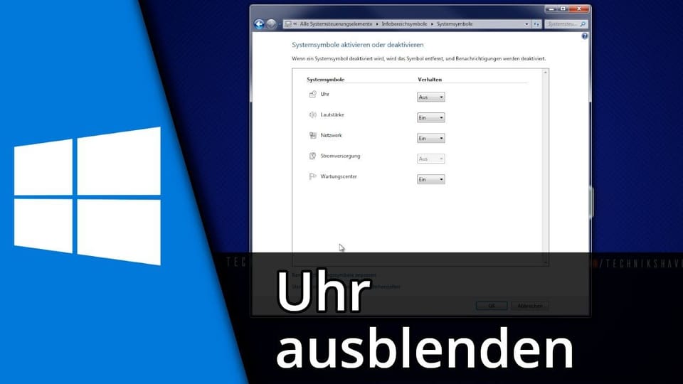 Windows 7 Uhr ausblenden & einblenden | Tutorial: Vorschaubild zum YouTube-Tutorial von TechnikShavo