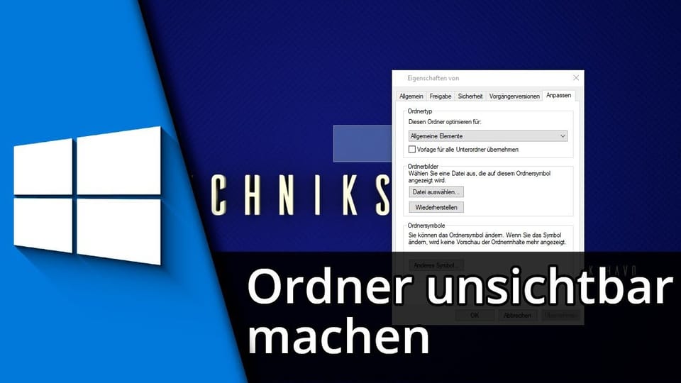 Windows Ordner unsichtbar machen: Vorschaubild zum YouTube-Tutorial von TechnikShavo