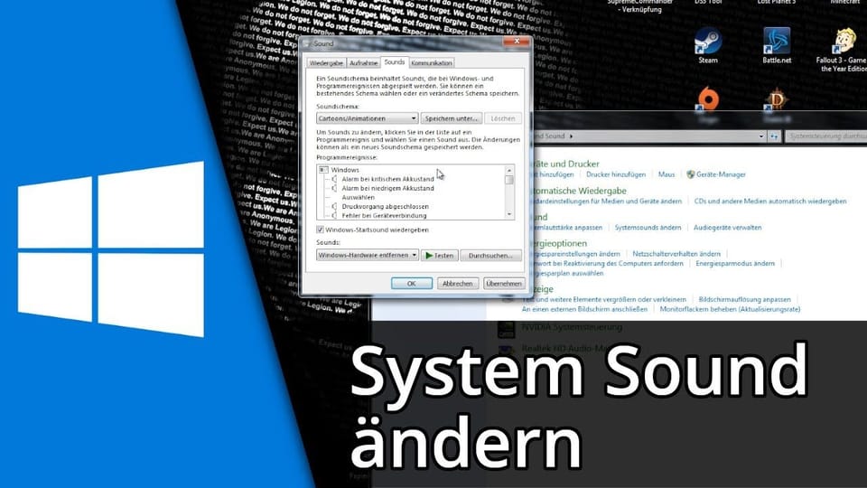 Windows Start Sound ändern (und viele andere Systemsounds) | Tutorial: Vorschaubild zum YouTube-Tutorial von TechnikShavo