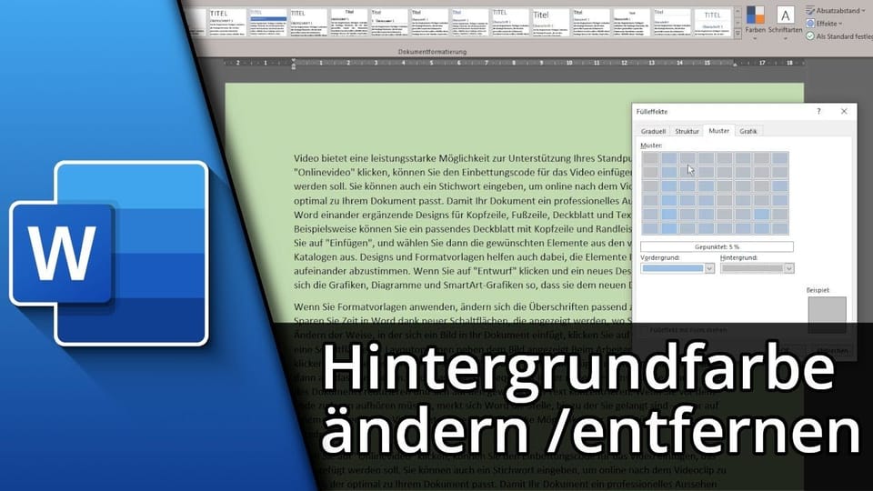 Word Hintergrundfarbe ändern / entfernen / drucken | Tutorial: Vorschaubild zum YouTube-Tutorial von TechnikShavo