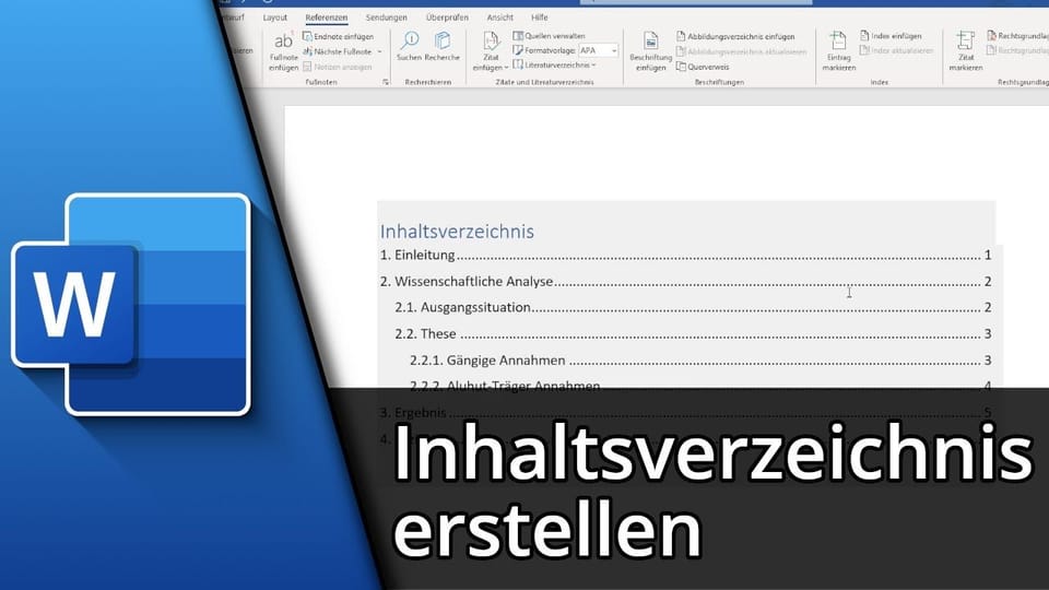 Word Inhaltsverzeichnis erstellen | Tutorial: Vorschaubild zum YouTube-Tutorial von TechnikShavo