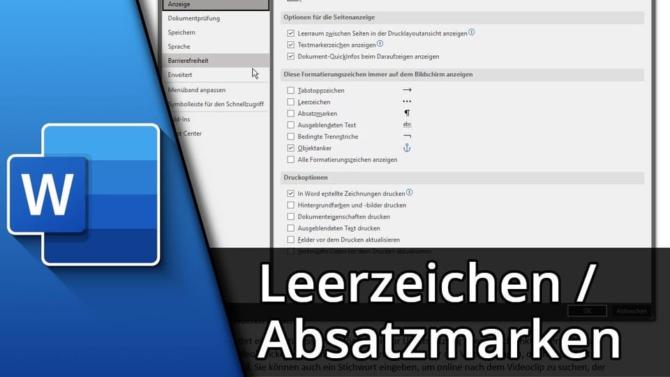 Word Leerzeichen anzeigen & Absatzmarken entfernen | Tutorial: Vorschaubild zum YouTube-Tutorial von TechnikShavo