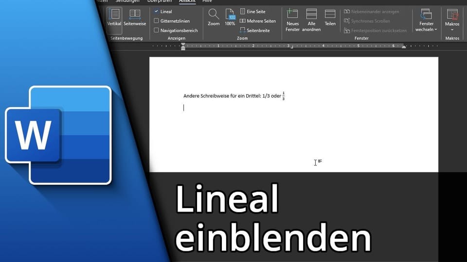 Word Lineal einblenden (vertikal & horizontal) | Tutorial: Vorschaubild zum YouTube-Tutorial von TechnikShavo