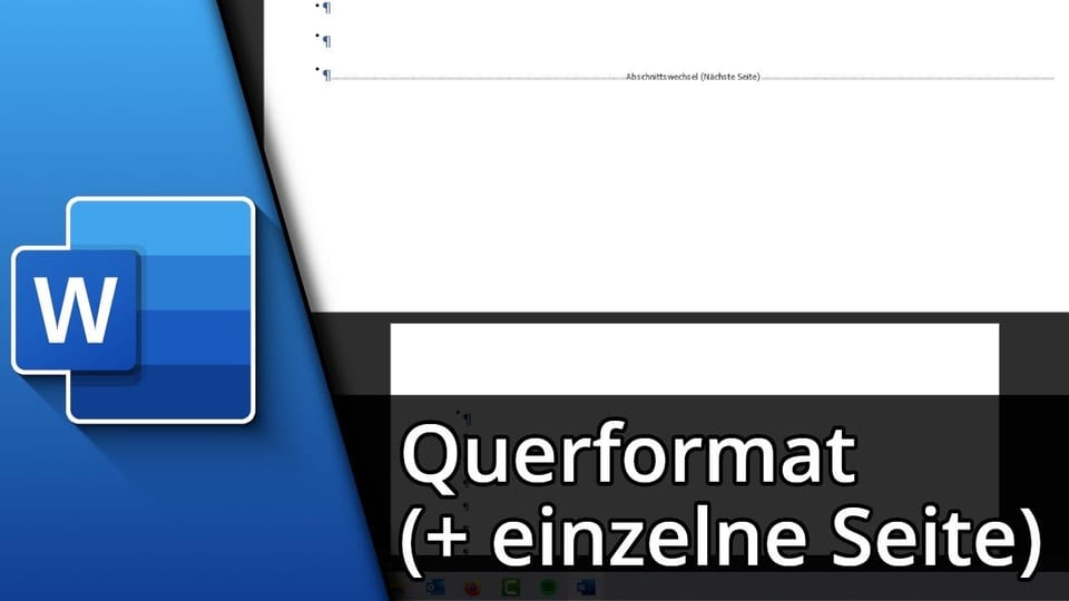 Word Querformat (+ einzelne Seite Querformat) | Tutorial: Vorschaubild zum YouTube-Tutorial von TechnikShavo