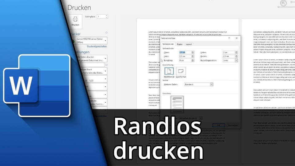 Word randlos drucken | Tutorial: Vorschaubild zum YouTube-Tutorial von TechnikShavo