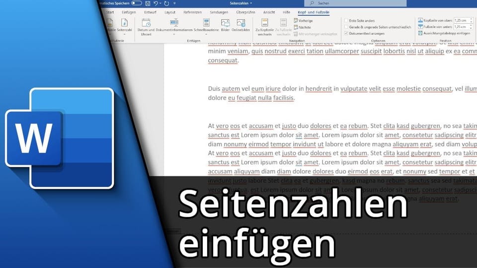 Word Seitenzahl ab Seite 3 (beliebig anpassbar) | Tutorial: Vorschaubild zum YouTube-Tutorial von TechnikShavo