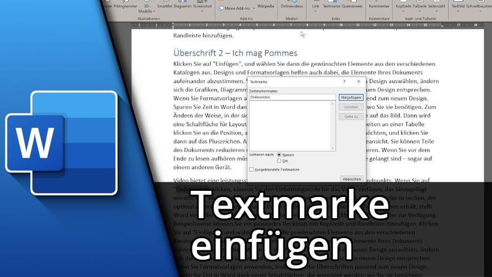 Word Textmarke einfügen & anzeigen lassen | Tutorial: Vorschaubild zum YouTube-Tutorial von TechnikShavo