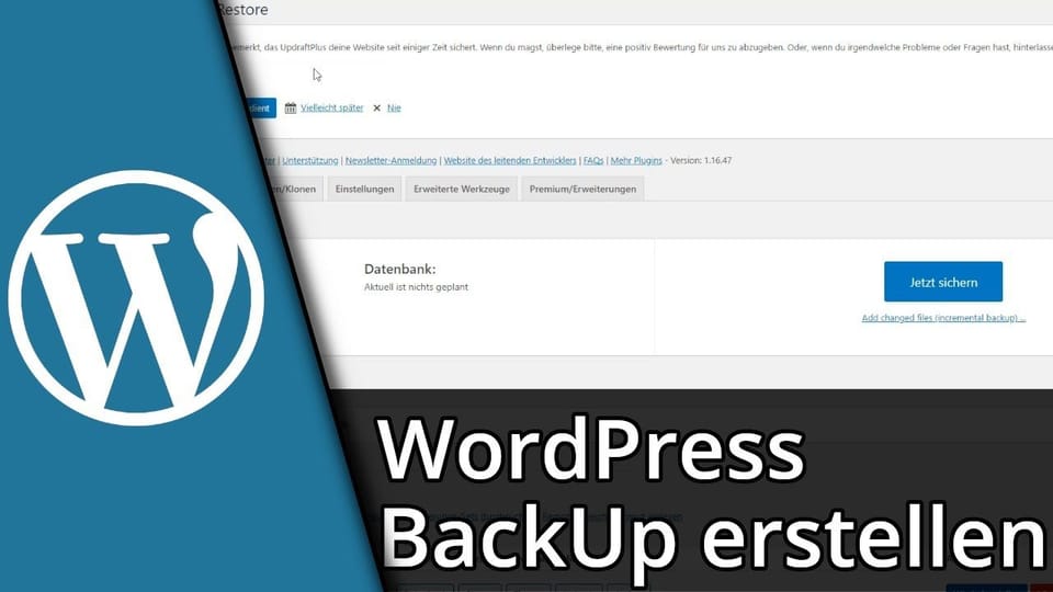 WordPress BackUp erstellen (UpdraftPlus) | Tutorial: Vorschaubild zum YouTube-Tutorial von TechnikShavo